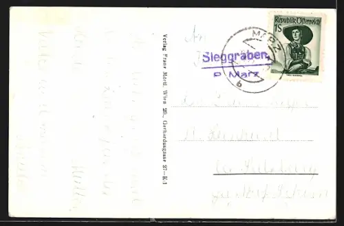 AK Sieggraben /Burgenland, Teilansicht, Strassenpartie, Ortspartie