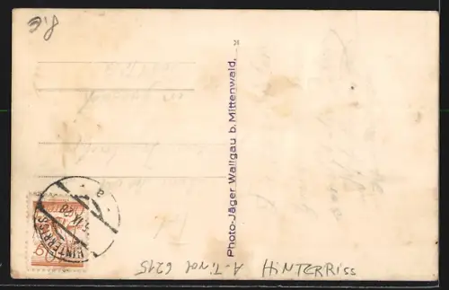 AK Hinterriss, Gasthof Alpenhof mit Vorderskopf