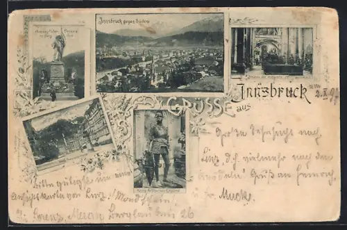 AK Innsbruck, Inneres der Hofkirche, Maria-Theresienstrasse, König Arthur von England