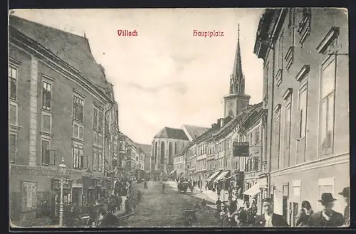 AK Villach, Hauptplatz mit Kirche