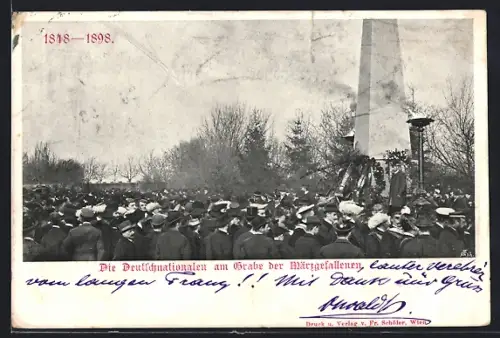 AK Die Deutschnationalen am Grabe der Märzgefallenen