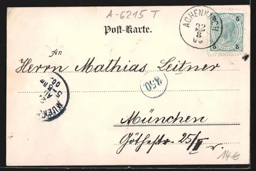 Lithographie Steinberg, Kirche mit dem Guffert