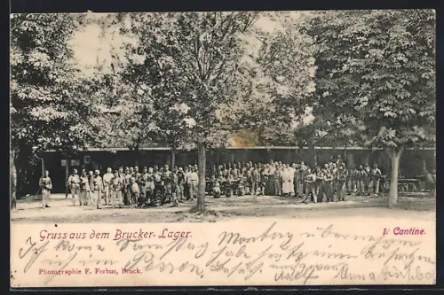 AK Brucker-Lager, Cantine mit Soldaten