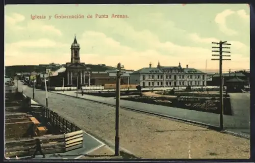 AK Punta Arenas, Iglesia y Gobernación de Punta Arenas