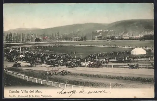 AK Vina del Mar, Cancha, Kutschen auf Rennbahn