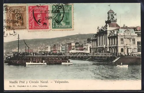 AK Valparaiso, Muelle Prat y Circulo Naval