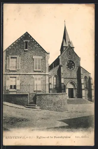AK Santeny /S.-et-O., Église et le Presbytère