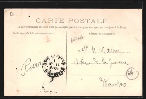 AK Ablon, Entrée de l`écluse avec bateau amarré le long du quai