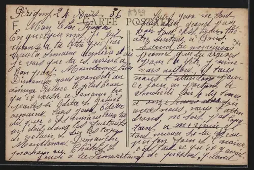 AK Périgny, Rue Neuve avec habitants et bâtiments alignés