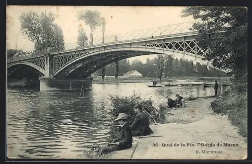 AK La Pie, Quai, Bords de Marne