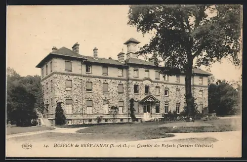 AK Brévannes /S.-et-O., Hospice de Brévannes, Quartier des Enfants, Services Généraux