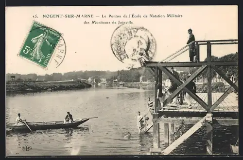 AK Nogent-sur-Marne, Le Ponton de l`École de Natation Militaire des Moniteurs de Joinville