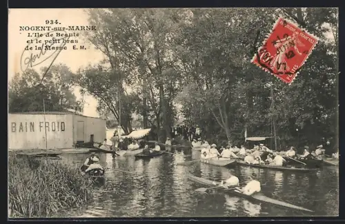 AK Nogent-sur-Marne, L'Ile de Beauté et le petit bras de la Marne