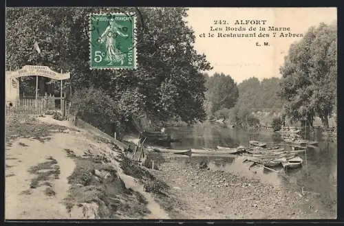 AK Alfort, les bords de la Marne et le restaurant des 7 arbres