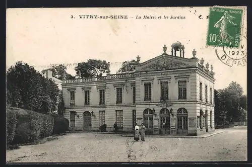 AK Vitry-sur-Seine, La Mairie et les Jardins
