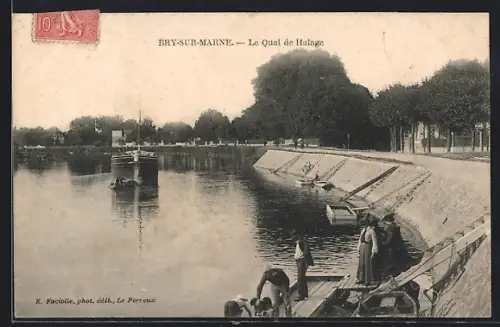 AK Bry-sur-Marne, Le Quai de Halange