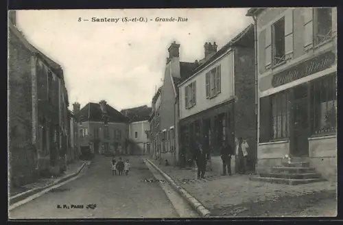 AK Santeny /S.-et-O., Grande-Rue, Strassenpartie