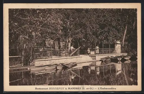 AK Mandres /S.-et-O., Restaurant Bonnefoy, L`Embarcadère