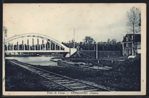 AK Abbecourt /Aisne, Pont et large au bord de la rivière