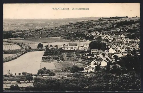 AK Pavant /Aisne, Vue panoramique