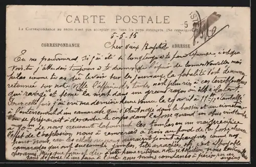 AK Courtacon /Aisne, Les traces du passage des barbares