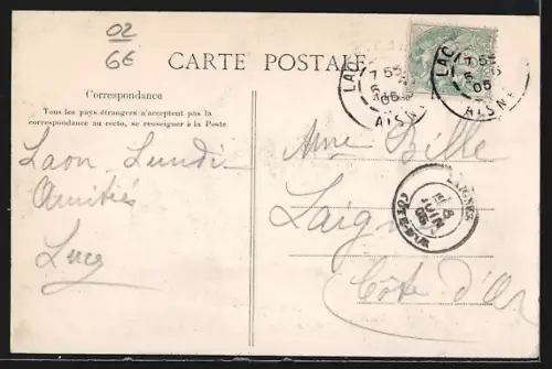 AK Laon, Collage des monuments et paysages locaux