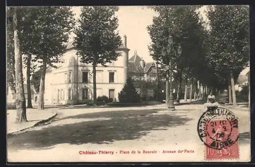 AK Château-Thierry, Place de la Bascule, Avenue de Paris