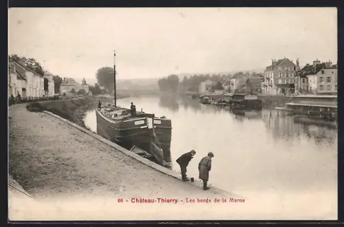 AK Château-Thierry, Les bords de la Marne