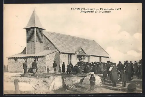 AK Vendeuil /Aisne, Inauguration de la Chapelle, 27 novembre 1921