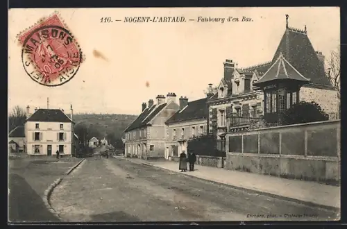 AK Nogent-l`Artaud, Faubourg d`en Bas