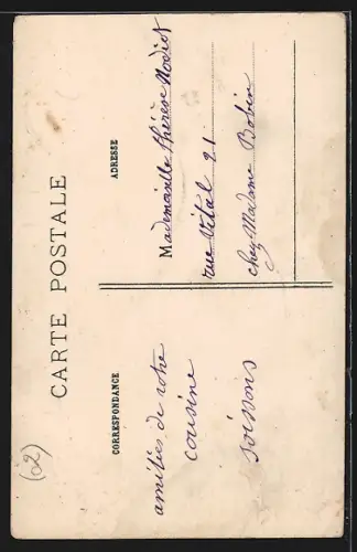 AK Soissons, Bombardement du 17 mars 1915 avec un obus de 155 non éclaté