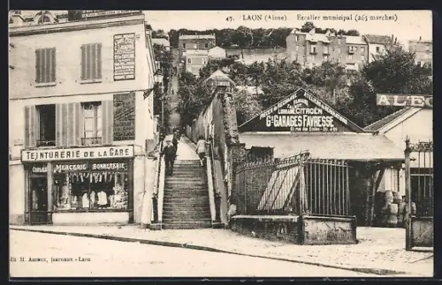 AK Laon /Aisne, Escalier municipal, 263 marches