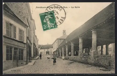 AK Condé-en-Brie, Grande Rue, La Halle