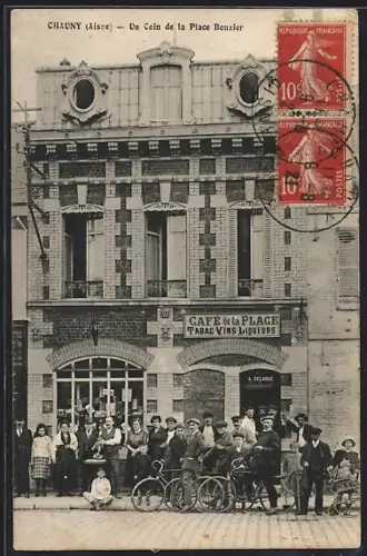 AK Chauny /Aisne, Un Coin de la Place Bouzier