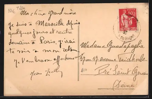 AK Tarascon, Hôtel Terminus avec terrasse et jars devant l`entrée, Propr. Audouard