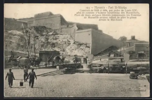 AK Marseille, Fort St-Nicolas et activités sur le quai