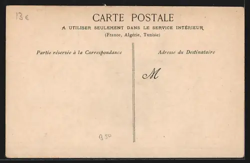 AK Aix-en-Provence, École d`Arts et Métiers et avenue bordée d`arbres