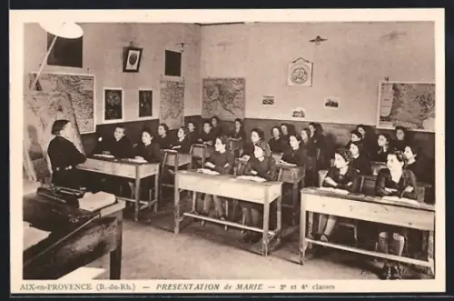 AK Aix-en-Provence /B.-du-Rh., Presentation de Marie, 3e et 4e classes