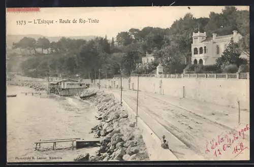 AK L`Estaque, Route de Rio-Tinto avec vue sur le bord de mer et la route côtière