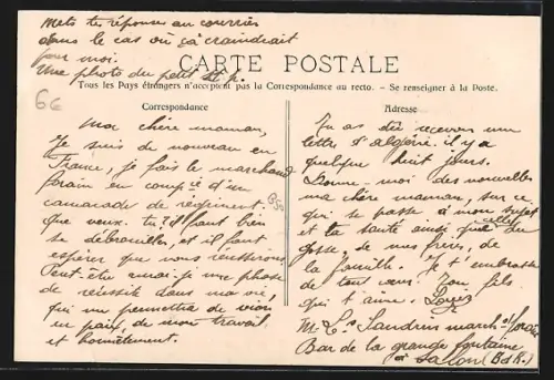 AK Salon, Souvenir avec fontaine, vue du village et bâtiment historique