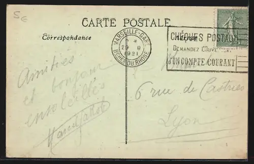 AK Sausset, Vue générale du port et des maisons au bord de l`eau