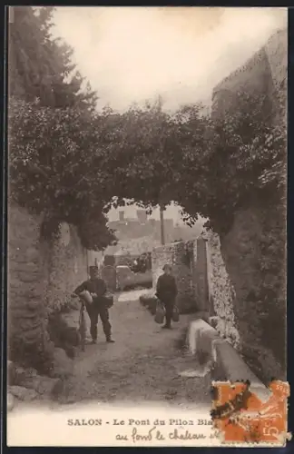 AK Salon, Le Pont du Pilon Blanc et au fond le château
