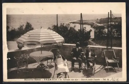 AK Trabaud, Réserve Hôtel, Sa terrasse sur mer