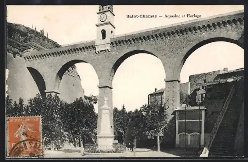 AK Saint-Chamas, Aqueduc et Horloge