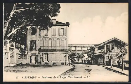 AK L`Estaque, Boulevard de la Plage, Hôtel Mistral