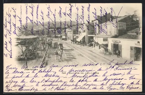 AK L`Estaque, Entrée de l`Est avec chevaux et bâtiments adjacents
