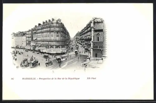 AK Marseille, Perspective de la Rue de la République