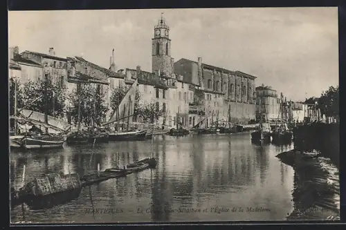 AK Martigues, Le Canal Saint-Sébastien et l`Église de la Madeleine