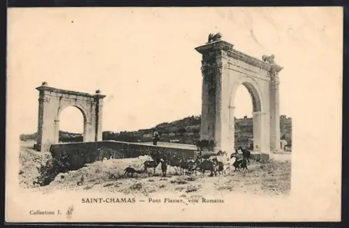 AK Saint-Chamas, Pont Flavien, voie Romaine