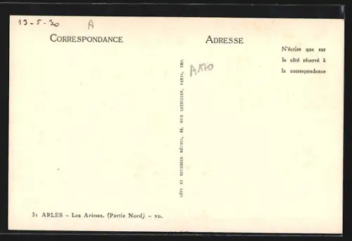 AK Arles, Les Arènes, Partie Nord